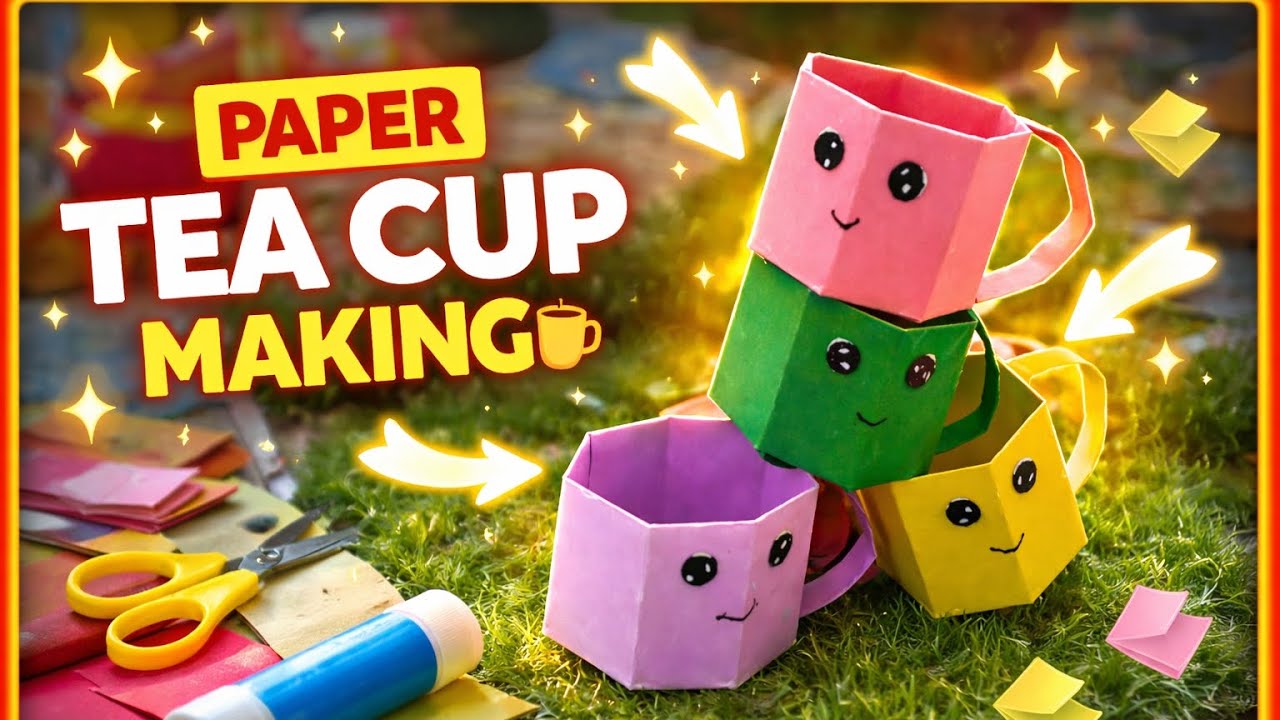 Easy and colorful Tea cup making with paper
