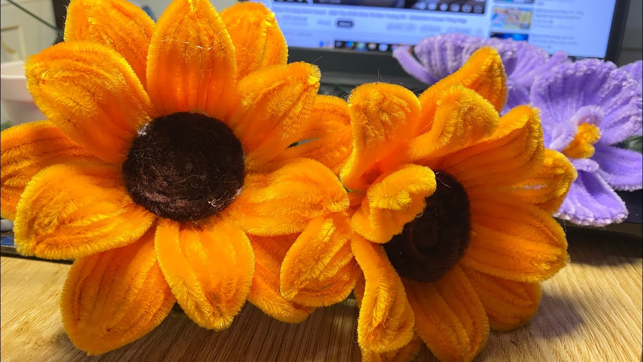 Hướng dẫn làm hoa hướng dương từ kẽm nhung - How to make a Sunflower #munhandmade #kemnhung
