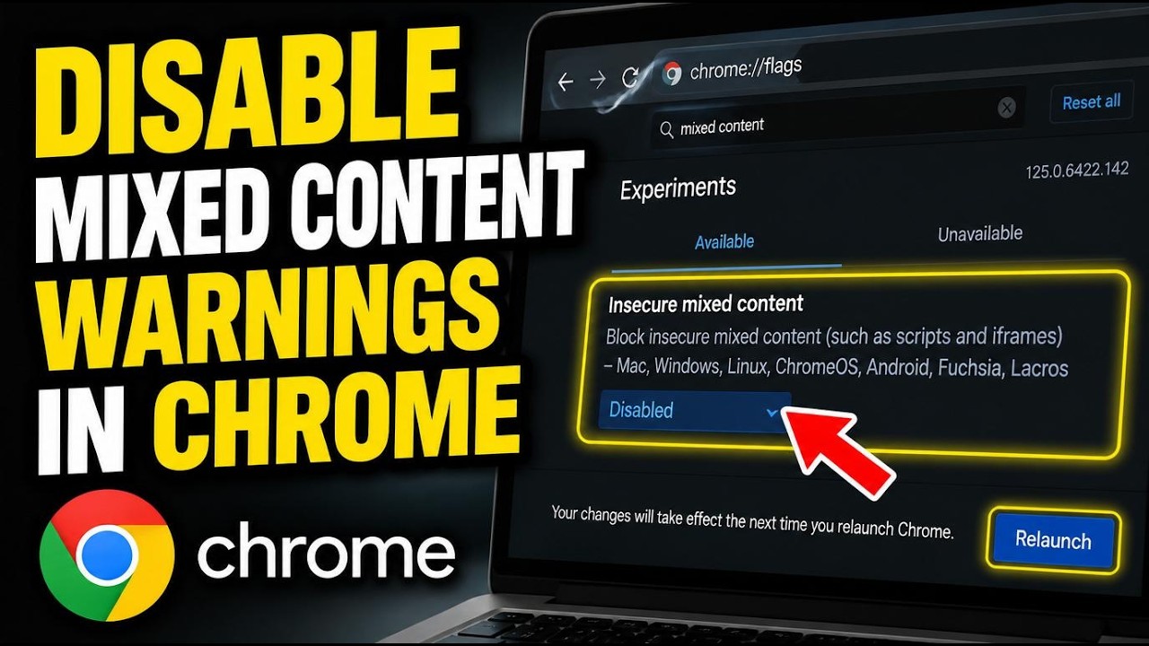 How to disable insecure mixed content warnings in Chrome for HTTPS UI - Step By Step