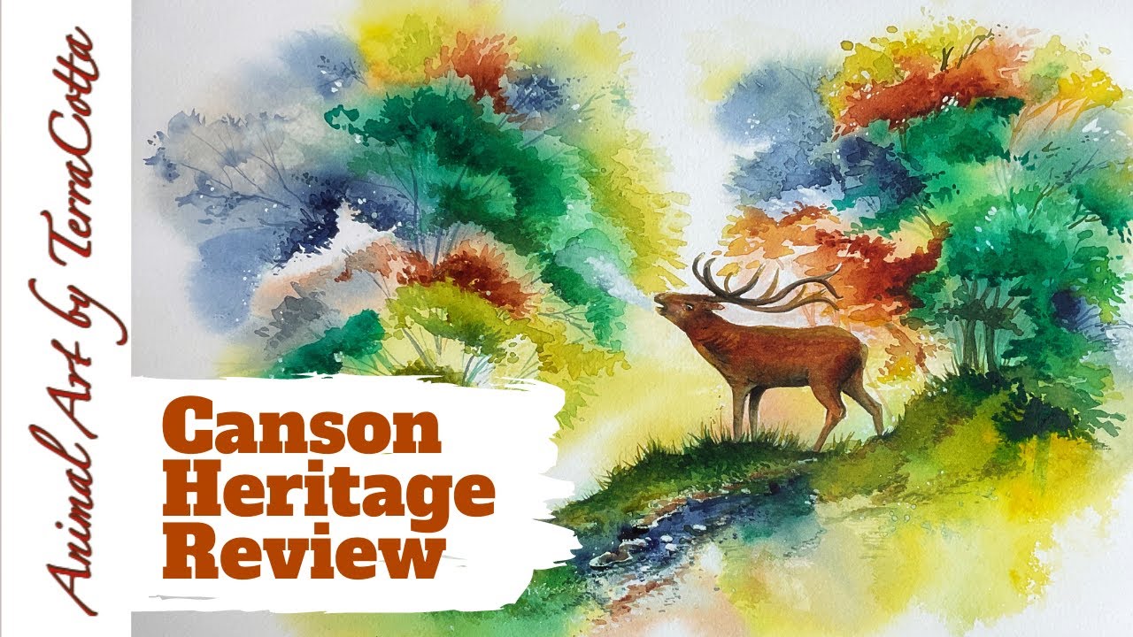 CANSON HERITAGE watercolor Paper REVIEW - red deer painting tutorial