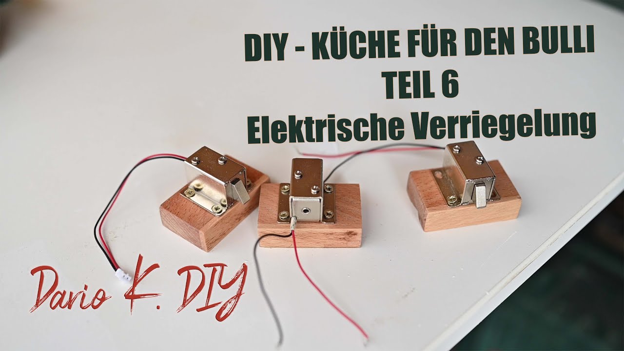 VW T5 - Camper Die Schubladen in der Heckküche bekommen elektrische Schlösser. Die Küche ist fertig!