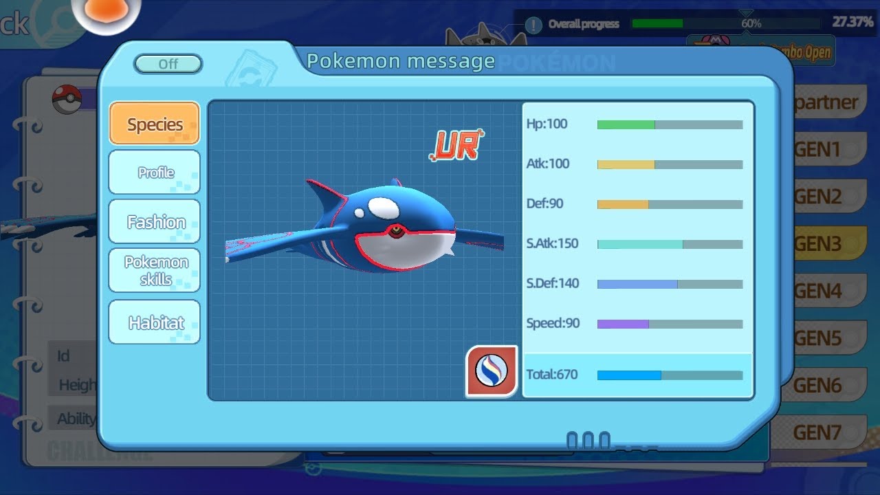 Finally i got kyogre by using kyogre sharks?