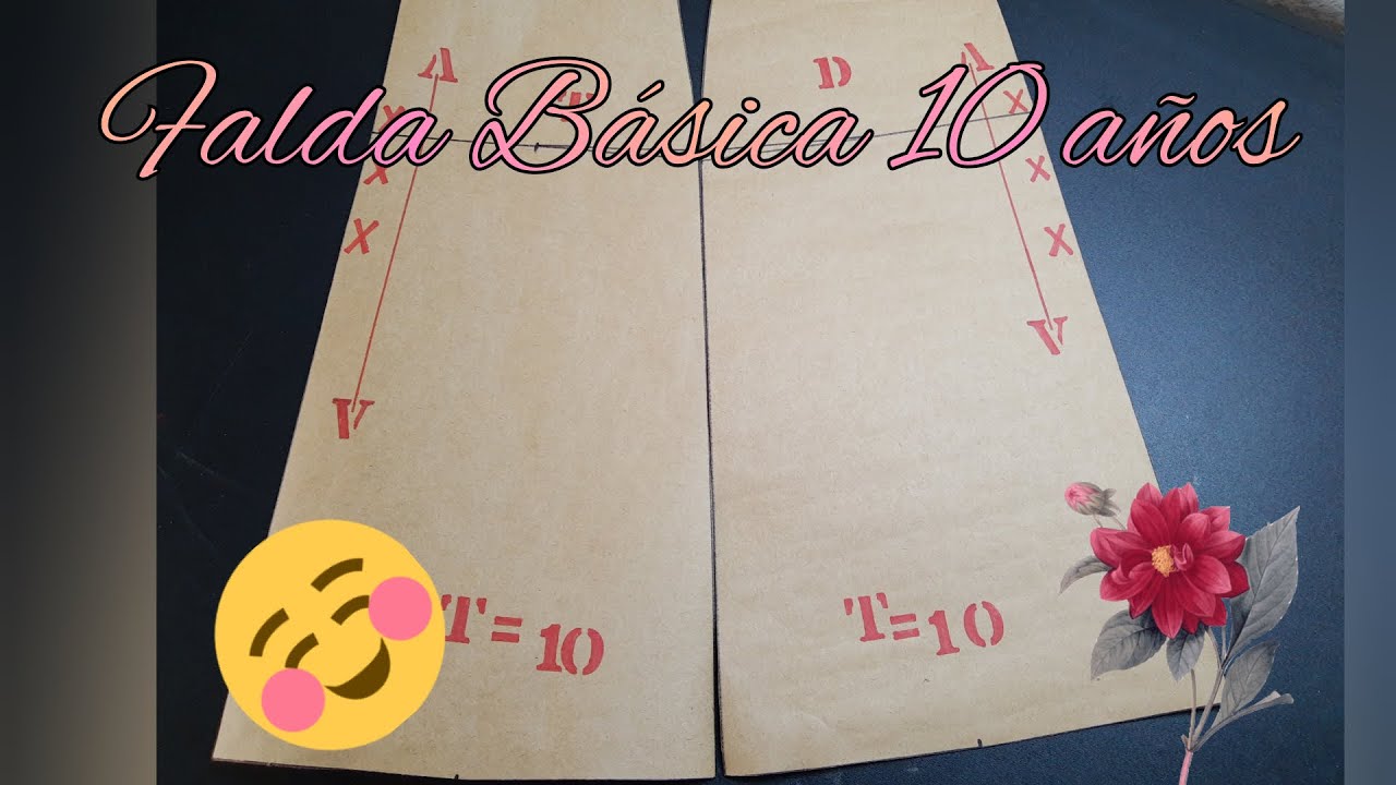 Trazo de falda Básica de 10 años 😚