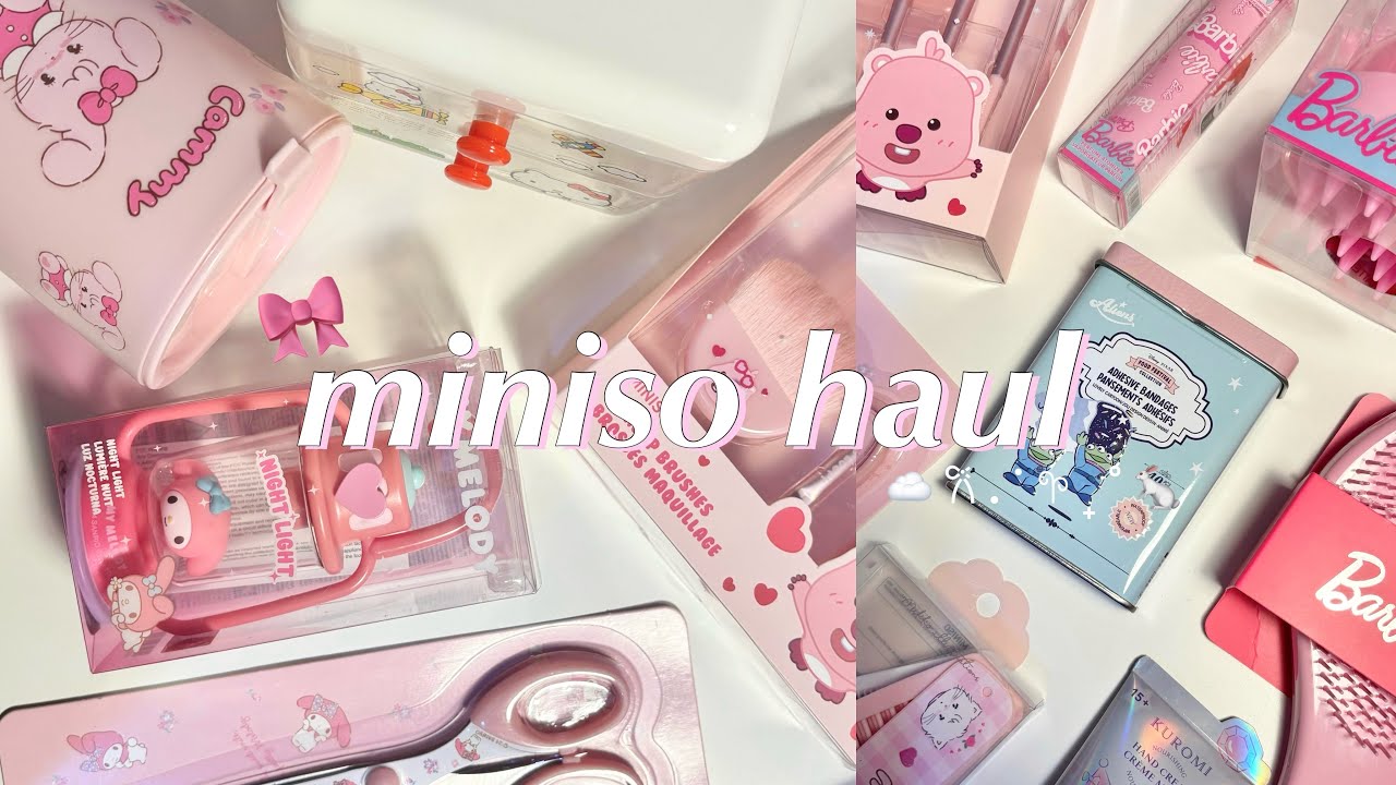 miniso haul // pink aesthetic & cute miniso essentials 🎀💭🩰🐇