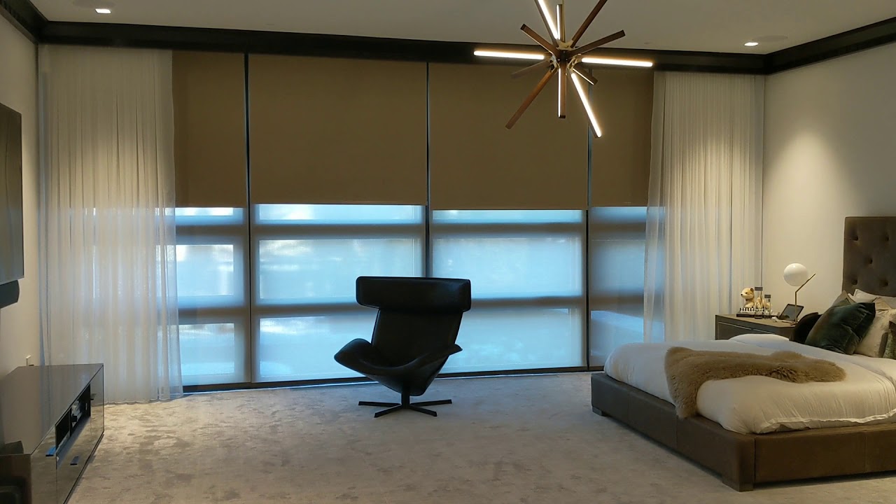 Hunter Douglas PowerView Dual Roller Shades With Motorized Drapery Track