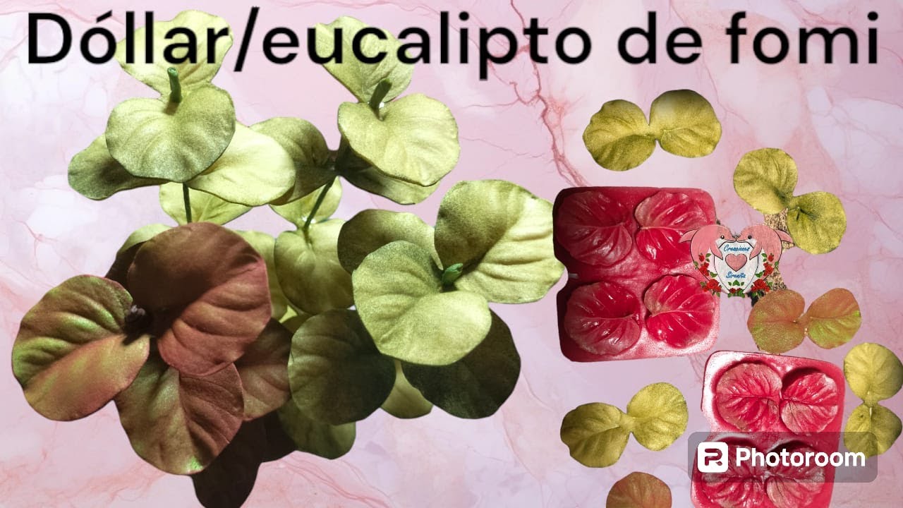 #DIY 😍Follaje de Dóllar o Eucalipto (Mod.2) en fomi/goma Eva con molde de resina Annser ❤️