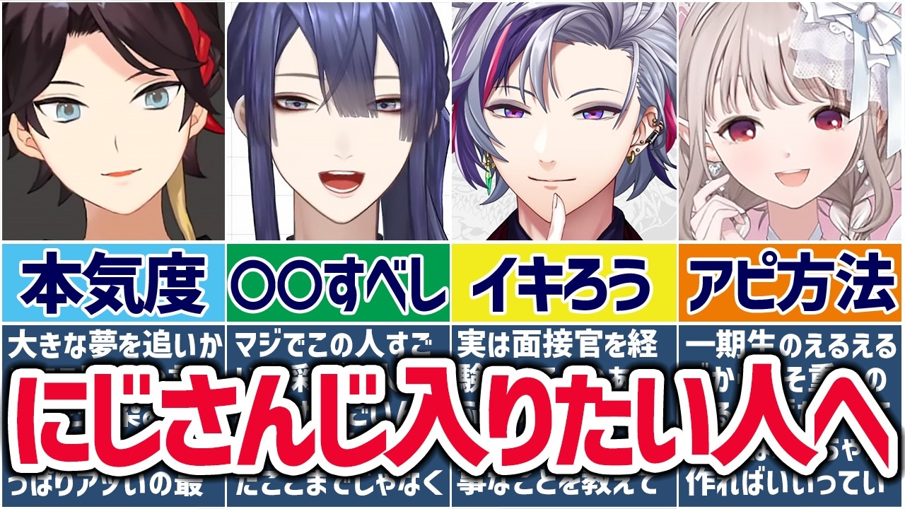 🌈🕒にじさんじに入りたい人へライバーからのアドバイスまとめ！【切り抜き×ゆっくり解説】