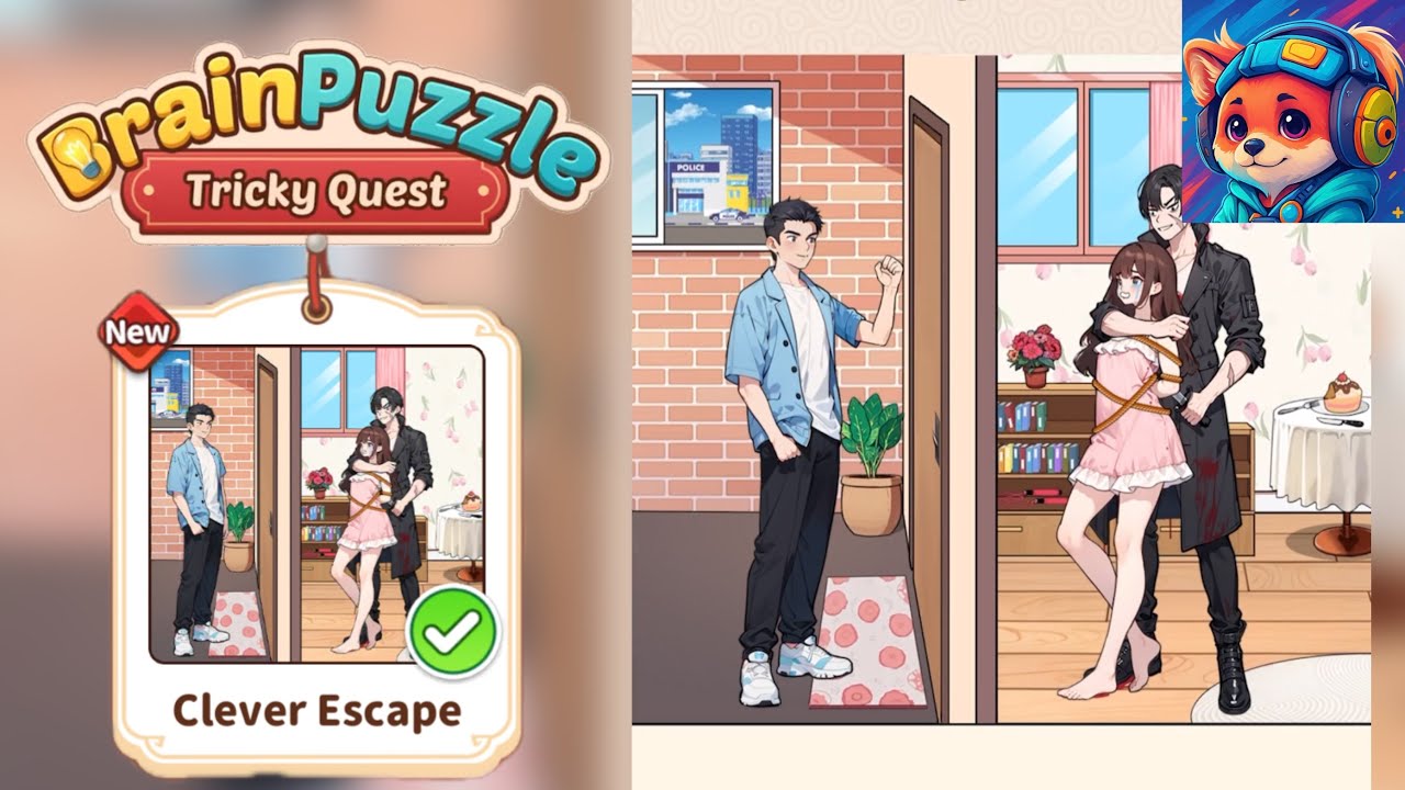 Brain Puzzle TrickyQuest Level 125 clever escape pass the secret code to help the girl escape danger