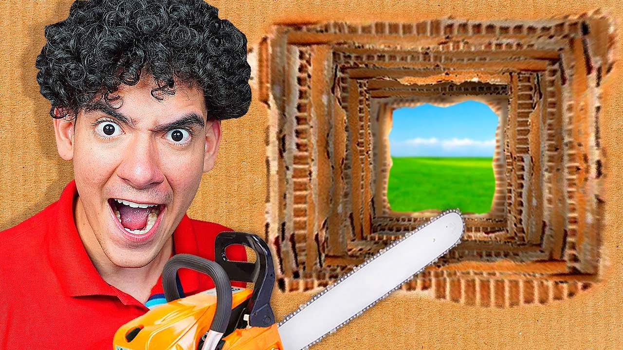 ESCAPANDO DE 100 CAPAS DE CARTON !! RETO DIVERTIDO 😱😂 | TheDonato