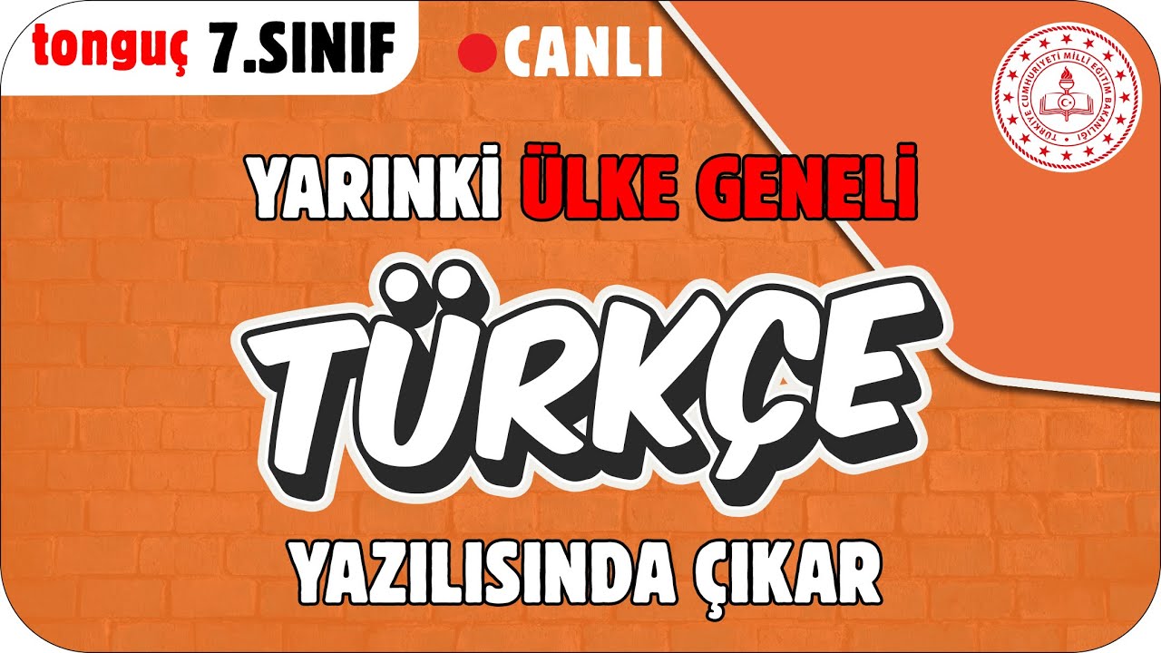 YARINKİ ÜLKE GENELİ TÜRKÇE SINAVINA HAZIRLIK ✍🏻 7. SINIF #2025