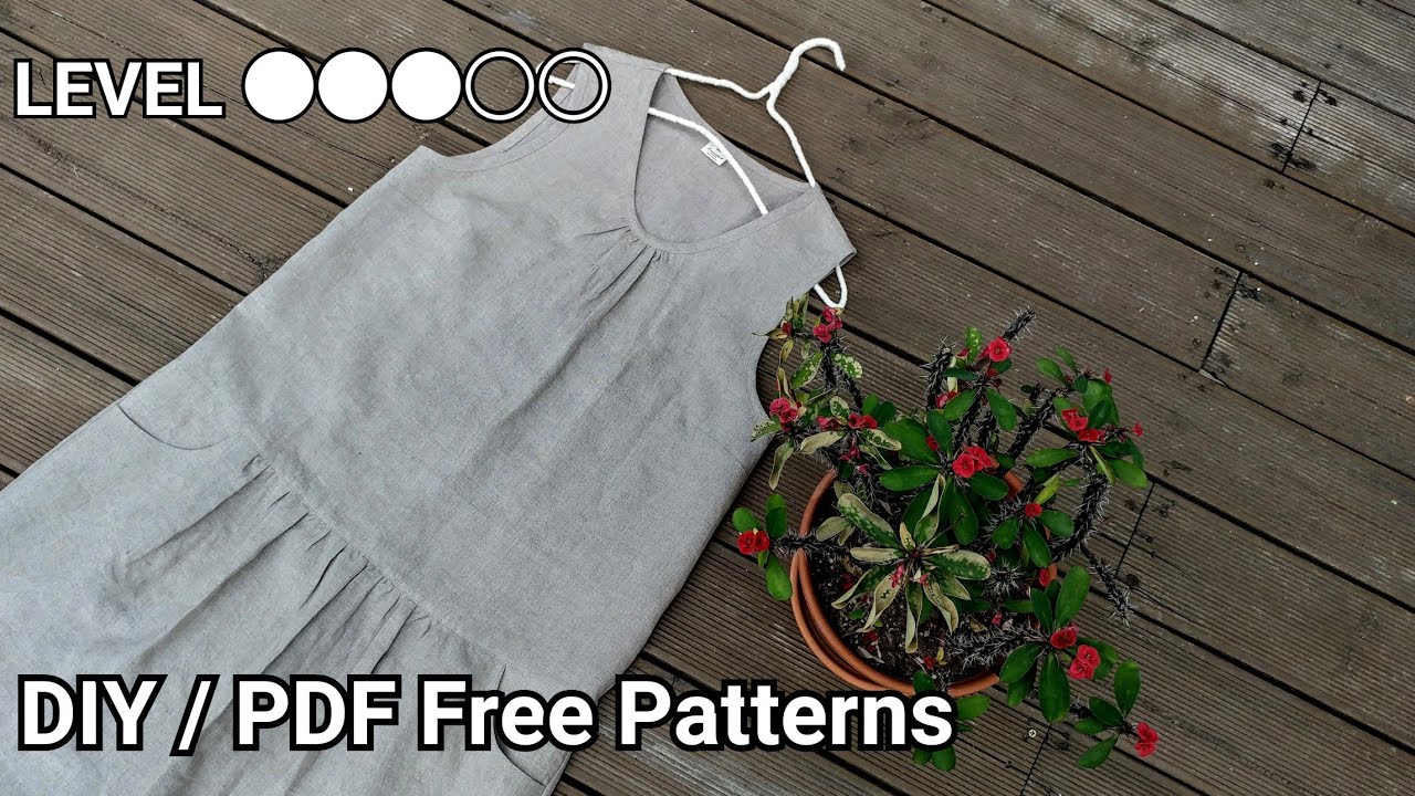 md072 (무료패턴 Free Patterns) 로우웨스트 민소매 원피스 옷만들기 / Making clothes Low West dress for womans / 服作り 手作教學
