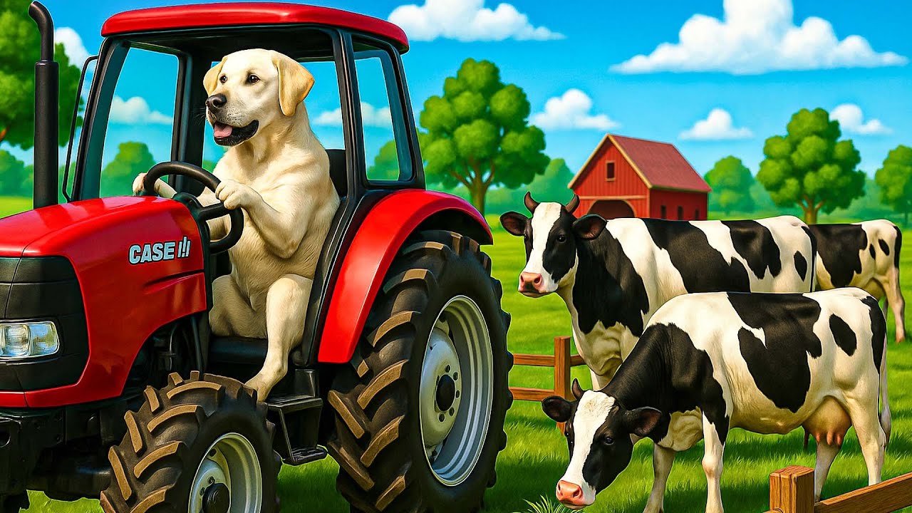 Tractor at Work on the Breeding Farm! 🚜🐄 Fresh Milk from Dairy Cows | Farm Vehicles Animation
