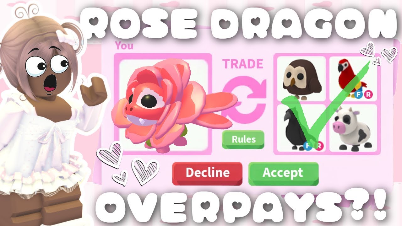 ˚ʚ♡ɞ˚Trading the NEW Premium Rose Dragon in Adopt Me!