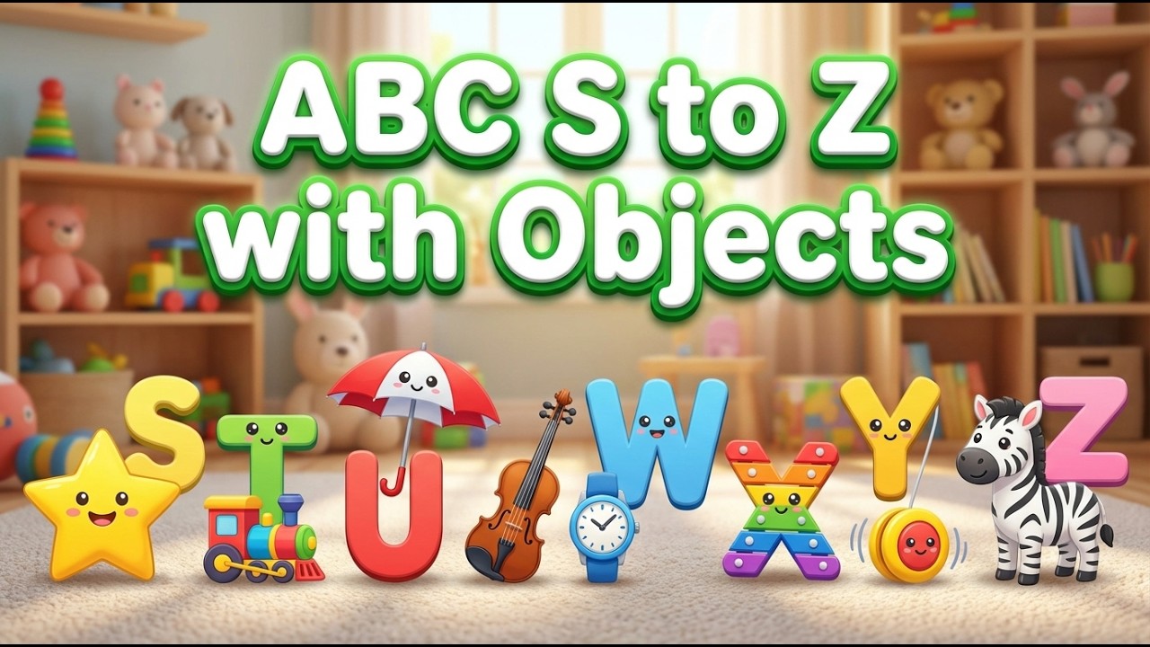 ABC Alphabets S to Z with Objects | Preschool Alphabet Learning