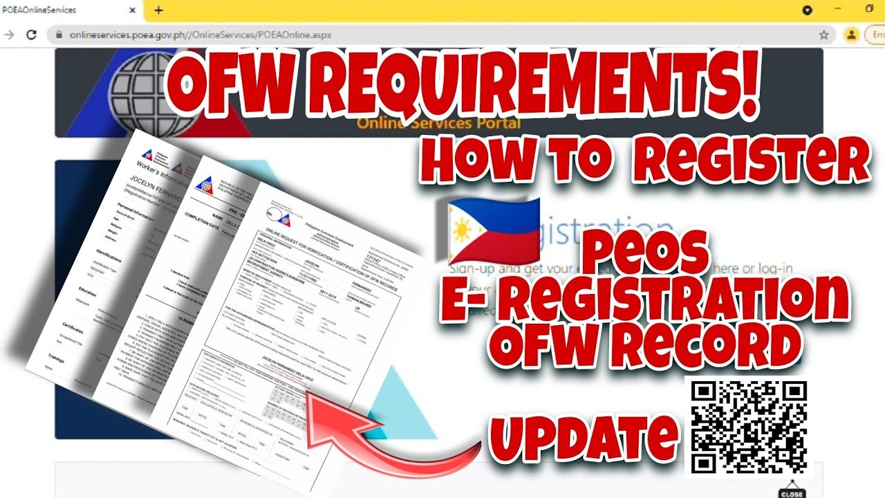🇵🇭How to Register||Ofw record||Peos||E- registration||Online|| Link Below