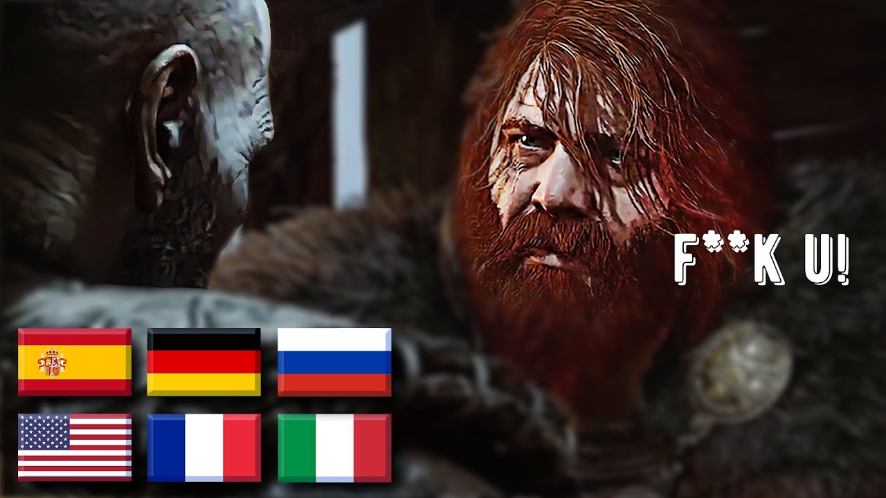 Kratos meets Thor and Odin in different languages GOD OF WAR RAGNAROK | ENG RUS FRA ESP DEU ITA |