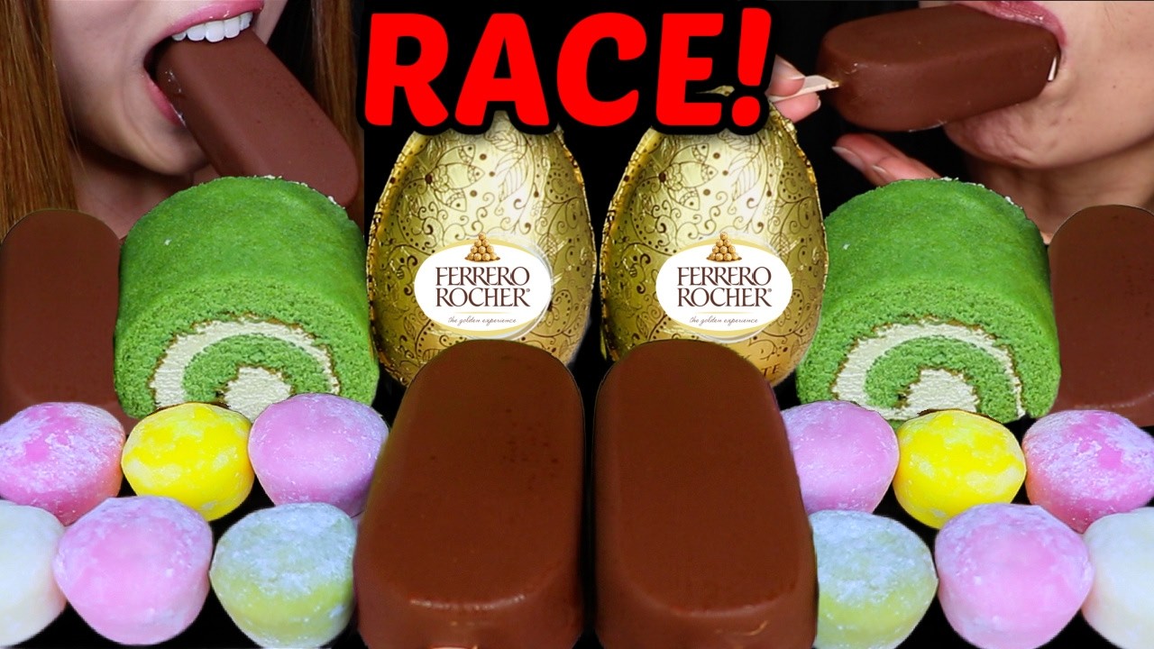 ASMR RACE DUBAI CHOCOLATE TOWEL CAKE, FERRERO ROCHER, BIG ICE CREAM BARS, RAINBOW MOCHI ICE CREAM 먹방
