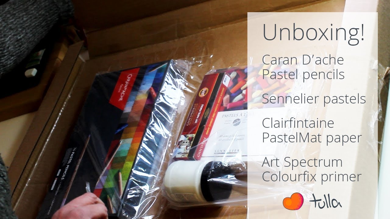 Unboxing art supplies: Caran D'ache pastel pencils, Sennelier pastels, Clairefontaine pastelmat
