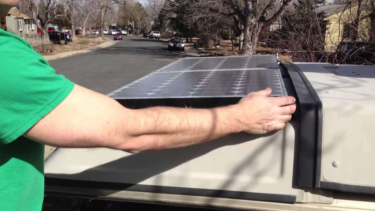 Solar Panels on a Westfalia Luggage Rack