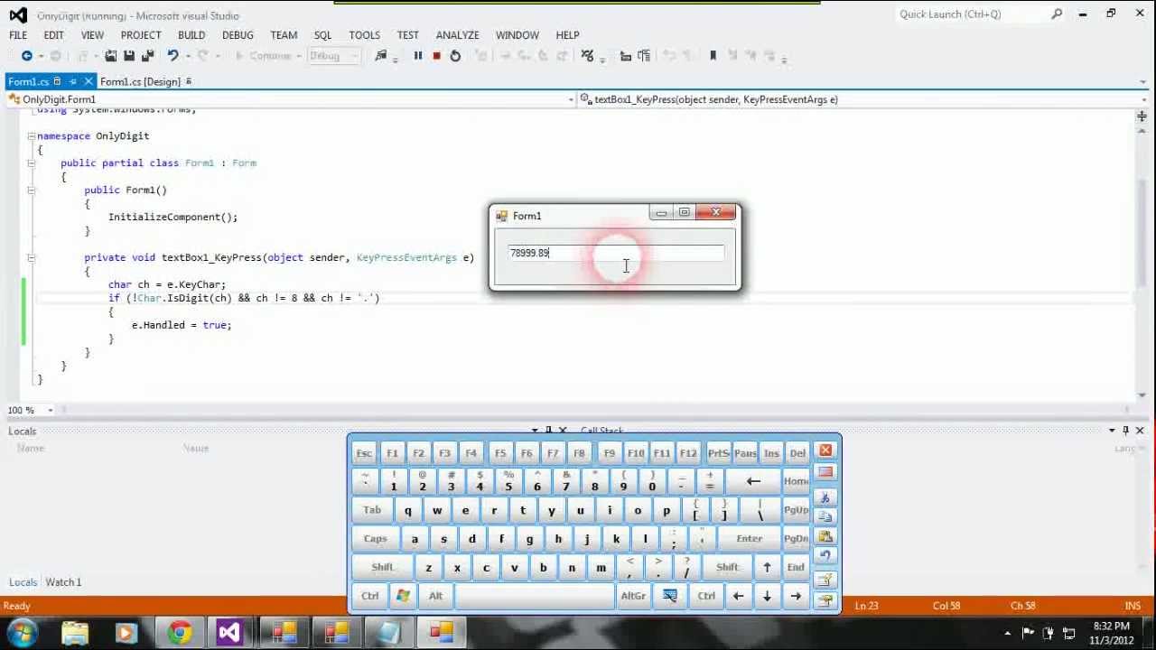 [C#] Ввод только десятичных чисел в TextBox