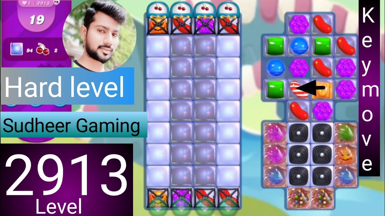 Candy crush saga level 2913 । Hard level । No boosters । Candy crush saga 2913 । Sudheer Gaming