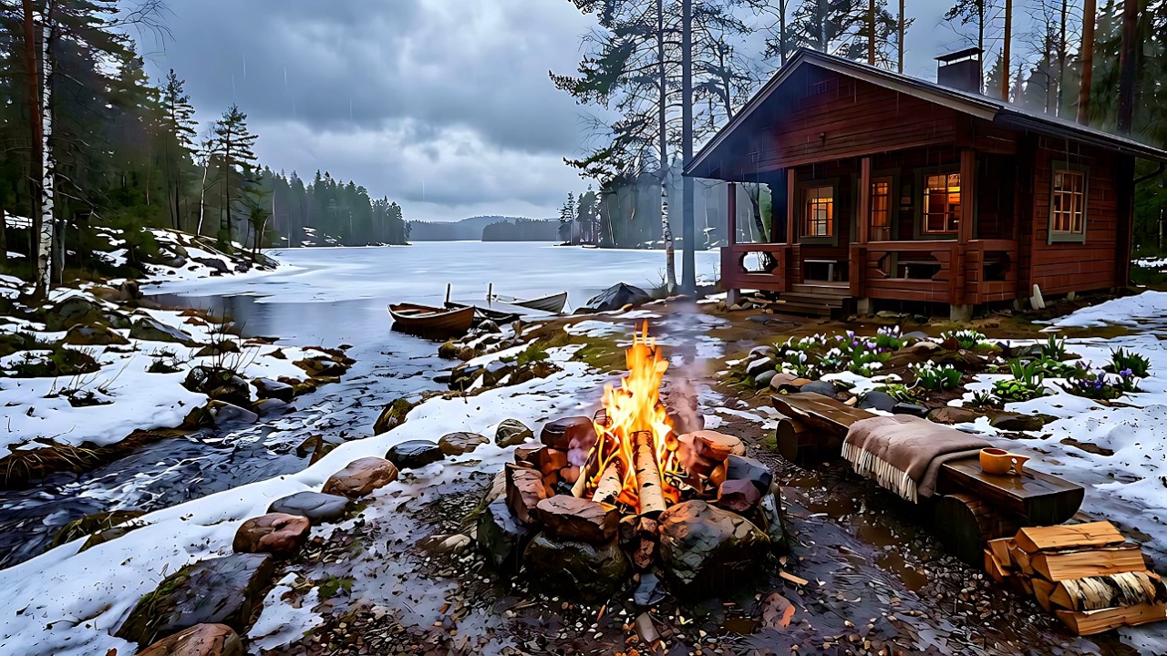 NO ADS 🔥 | Soothing Rain and Campfire for Deep Sleep 🌧️ | Nature Sounds 🕊️