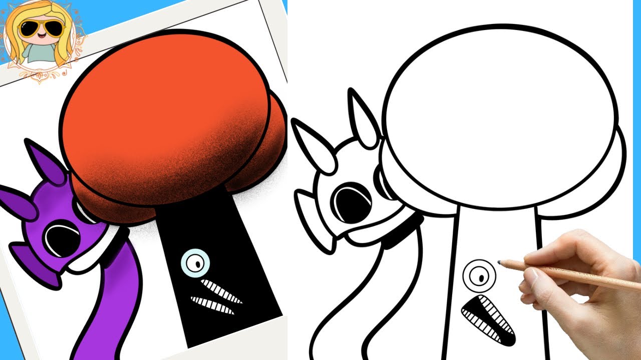 How to draw Durple and Mr.Tree Phase 3 - Incredibox Sprunki Characters Drawing Tutorial