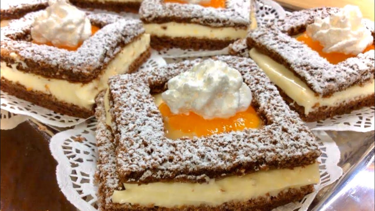 QUADROTTI AL CIOCCOLATO con CREMA AL MANDARINO - ricetta semplice - TUTTI A TAVOLA