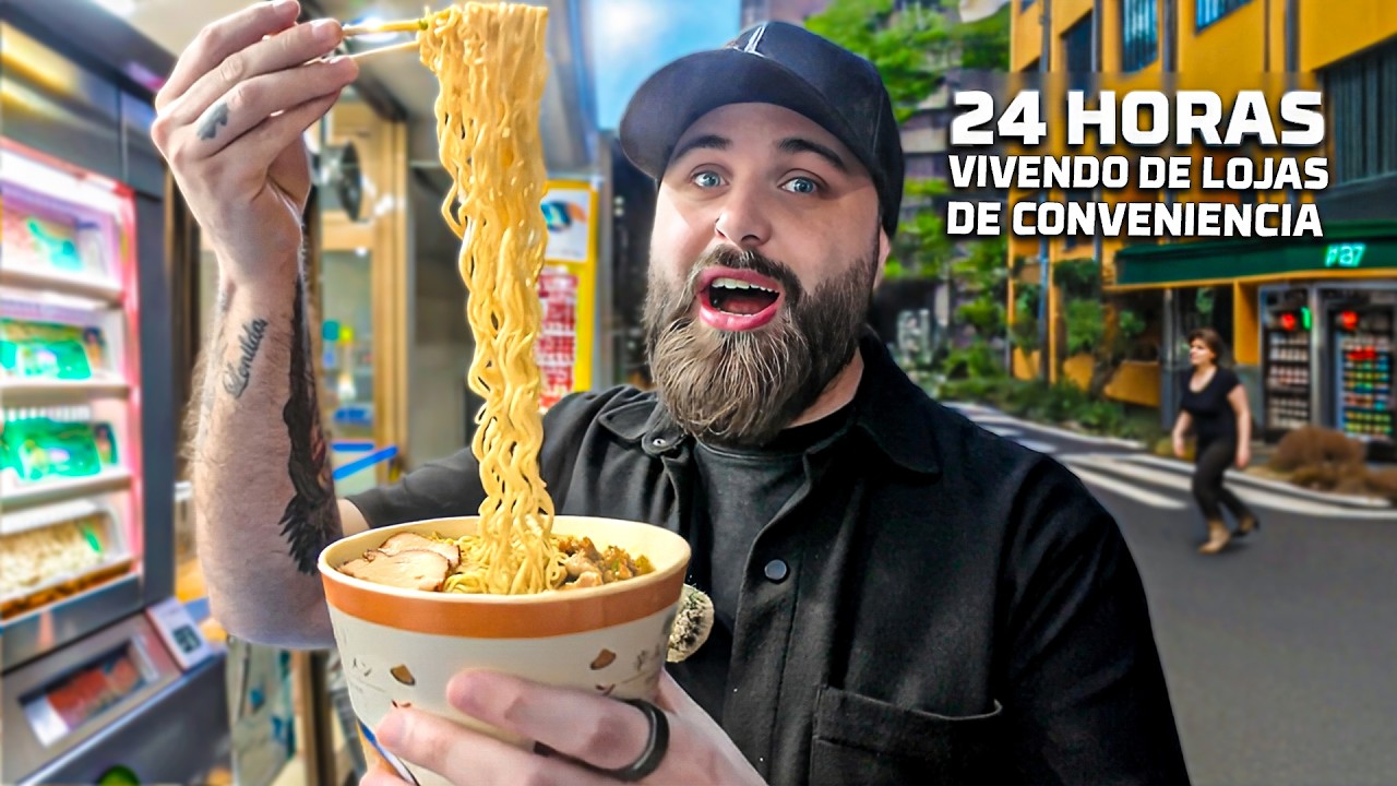 24H COMENDO SÓ EM LOJA DE CONVENIÊNCIA NO JAPÃO – É ISSO QUE ELES COMEM?
