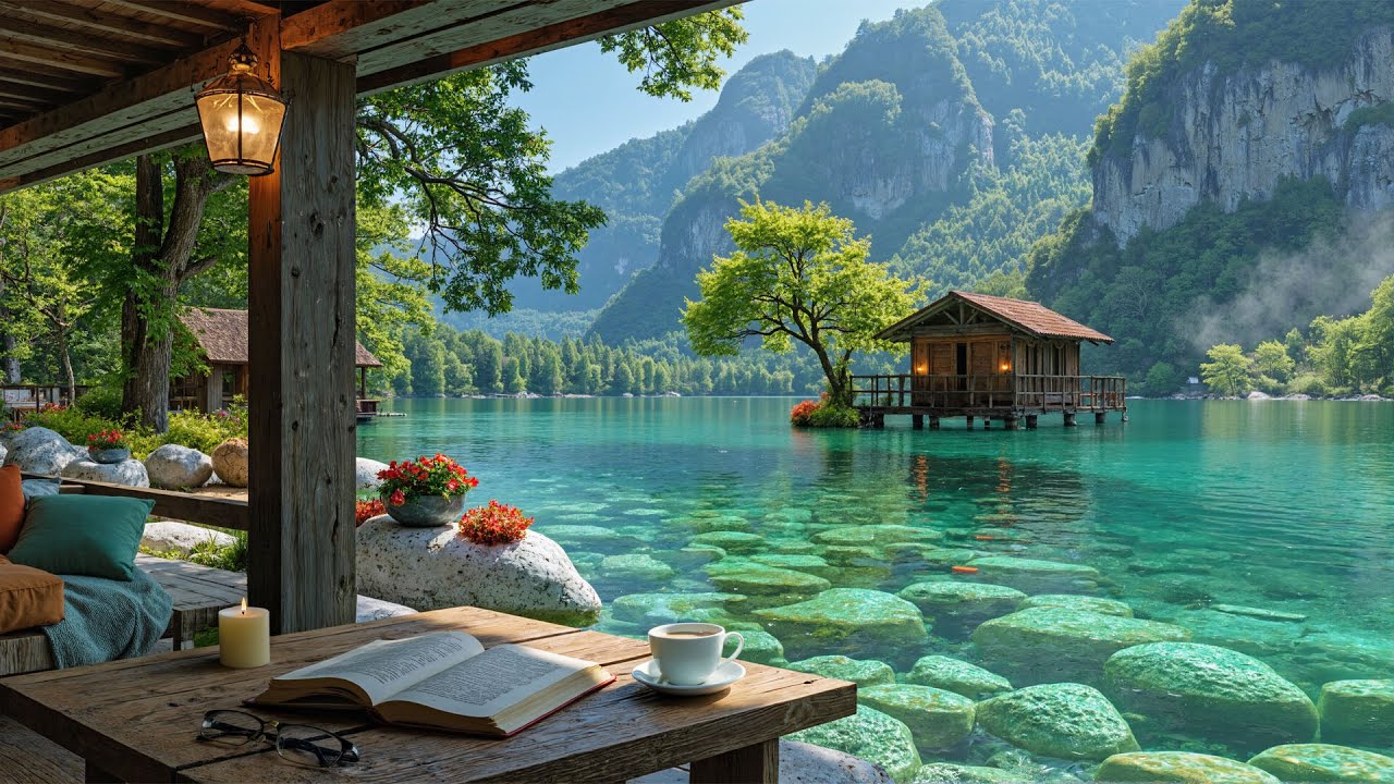 ☕ Lakeside Morning Jazz Cabin | Gentle Jazz & Nature Therapy for Focus, Calm & Positive Mood