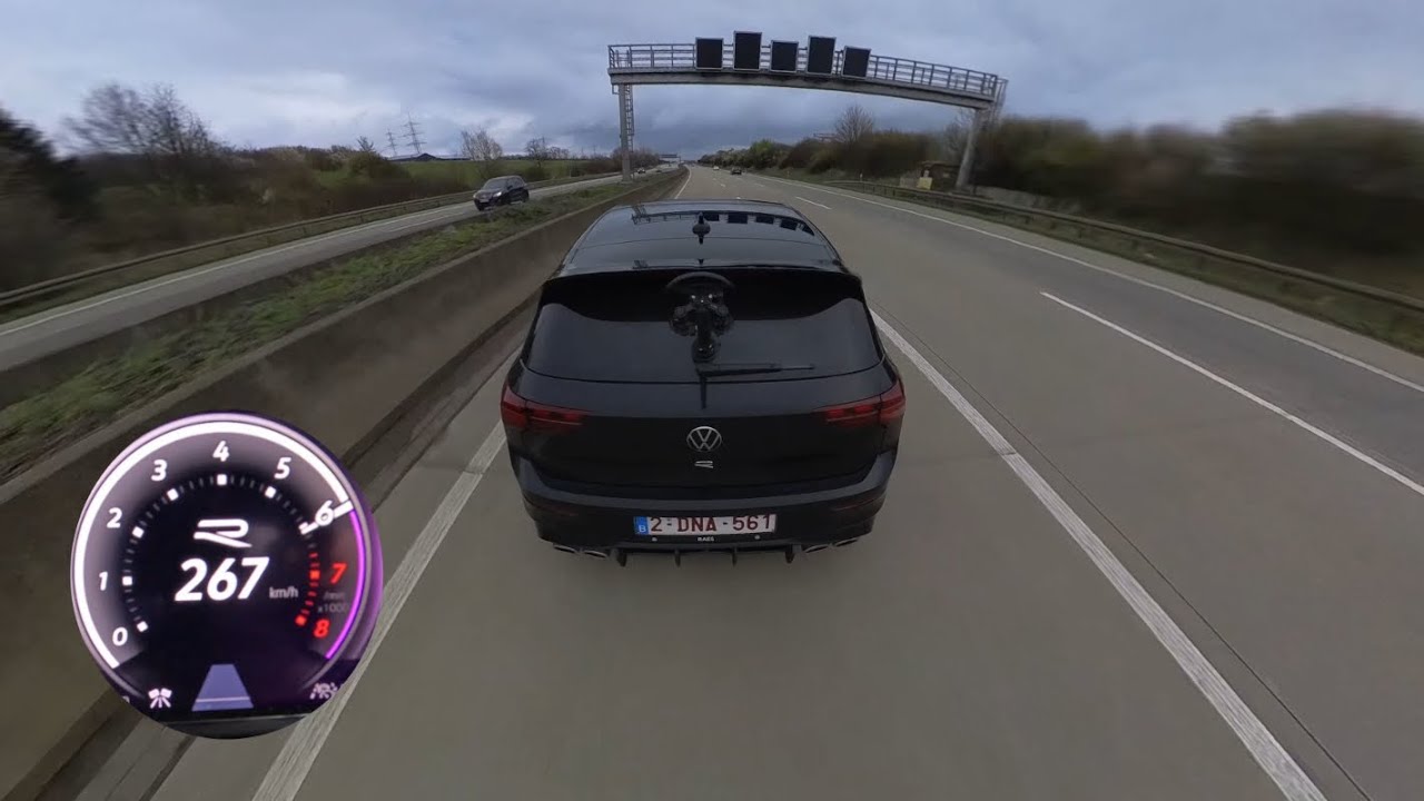 NEW! 2025 VW GOLF R - Launch control and Autobahn Topspeed - 'video game' POV