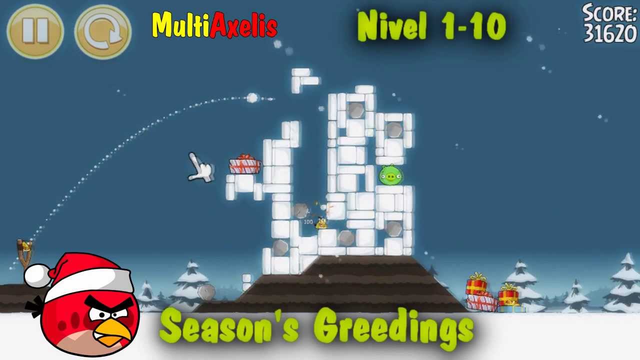 Angry Birds Seasons Season's Greedings Nivel 1 Parte 1 (ALEX)