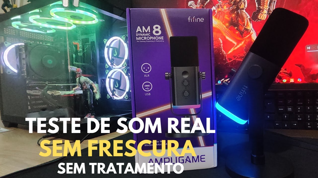 Microfone Fifine AM8 RGB - Review e Teste 