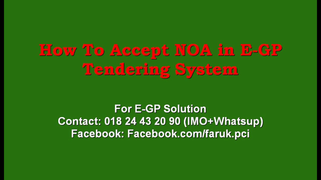 How To Accept NOA in E-GP System
