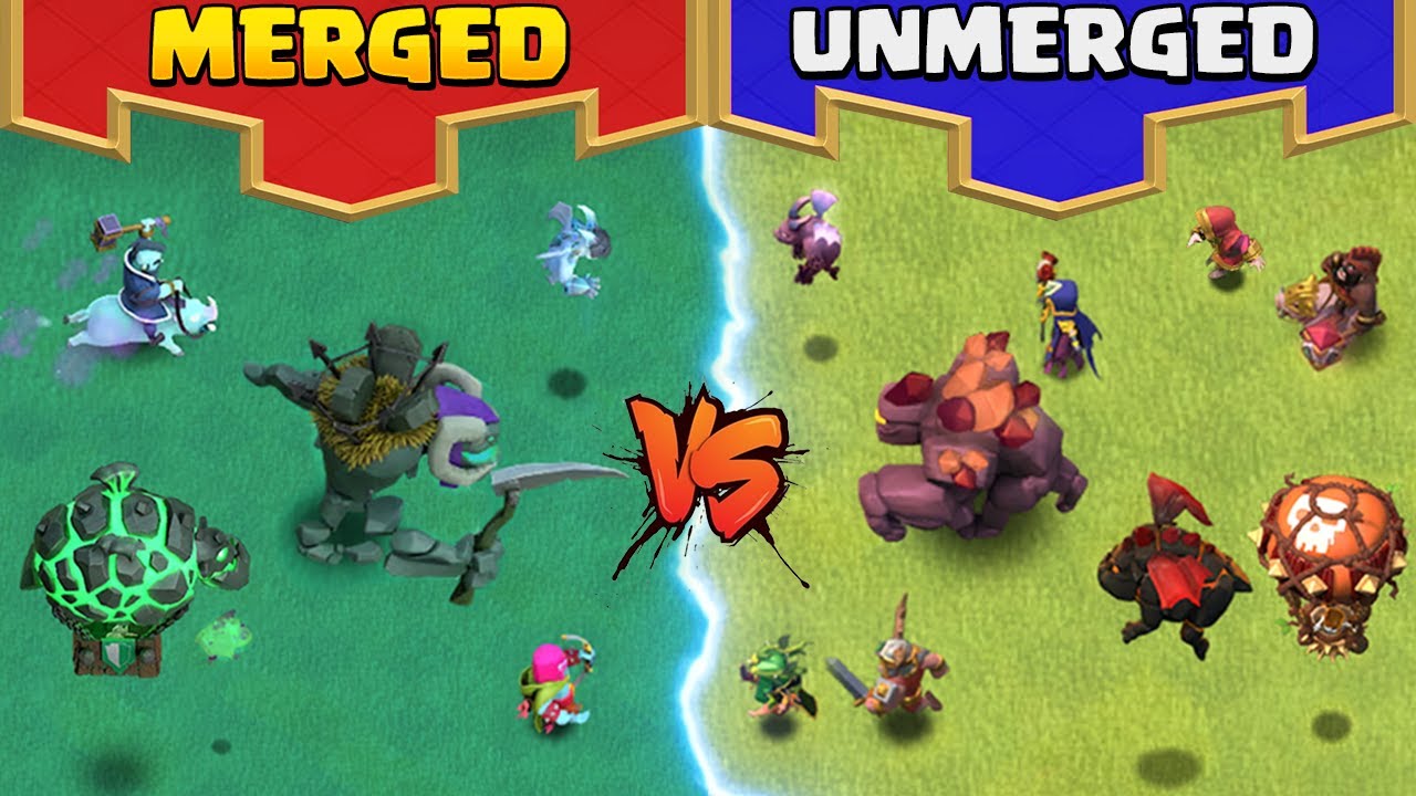 MERGED HALLOWEEN TROOPS VS UNMERGED TROOPS💥 CLASH OF CLANS COMPARISON.....