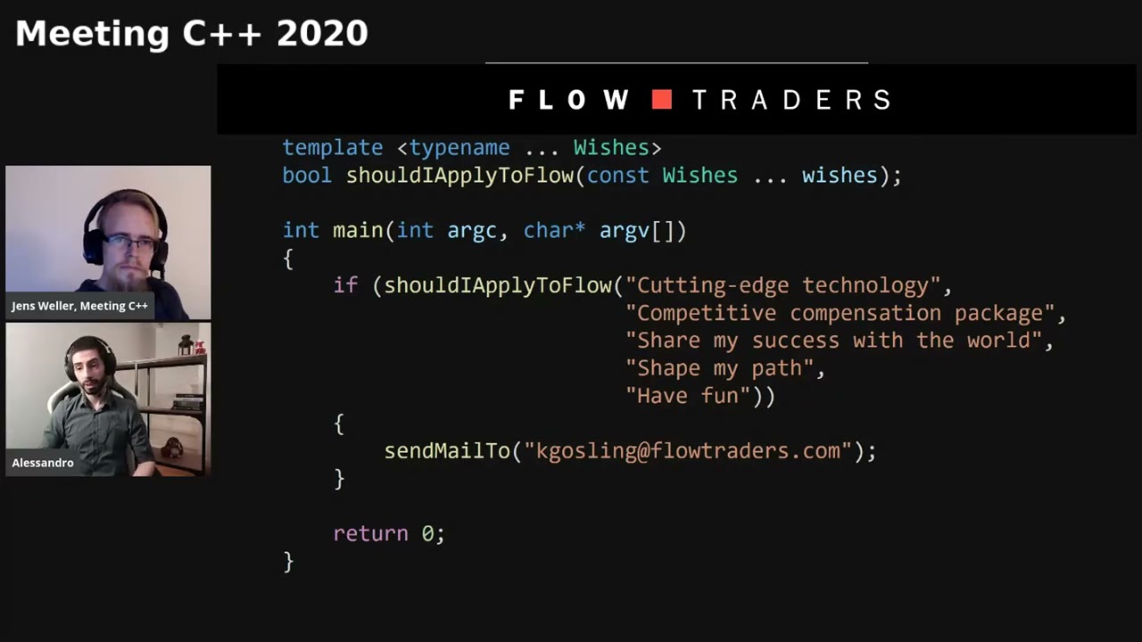 Sponsor interview with Flow Traders for Meeting C++ 2020