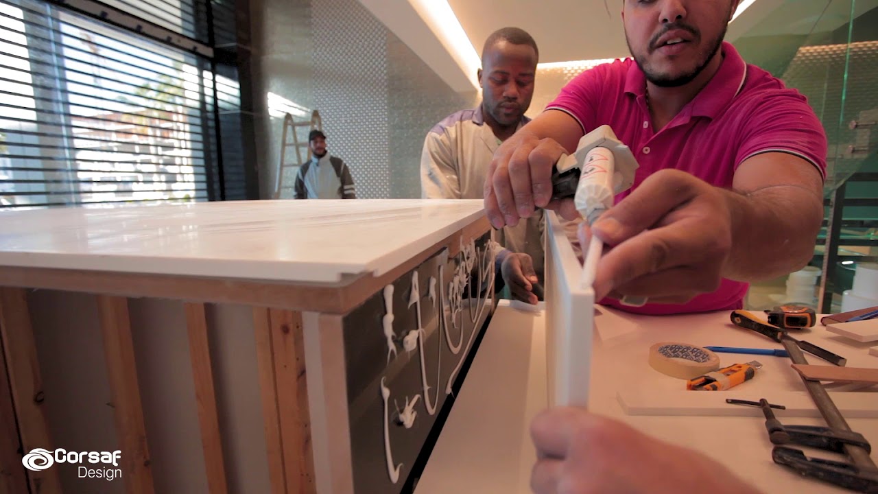 Réalisation et la finition du comptoir Café & Restaurant -GREENPLUS- à Agadir partie 3 .