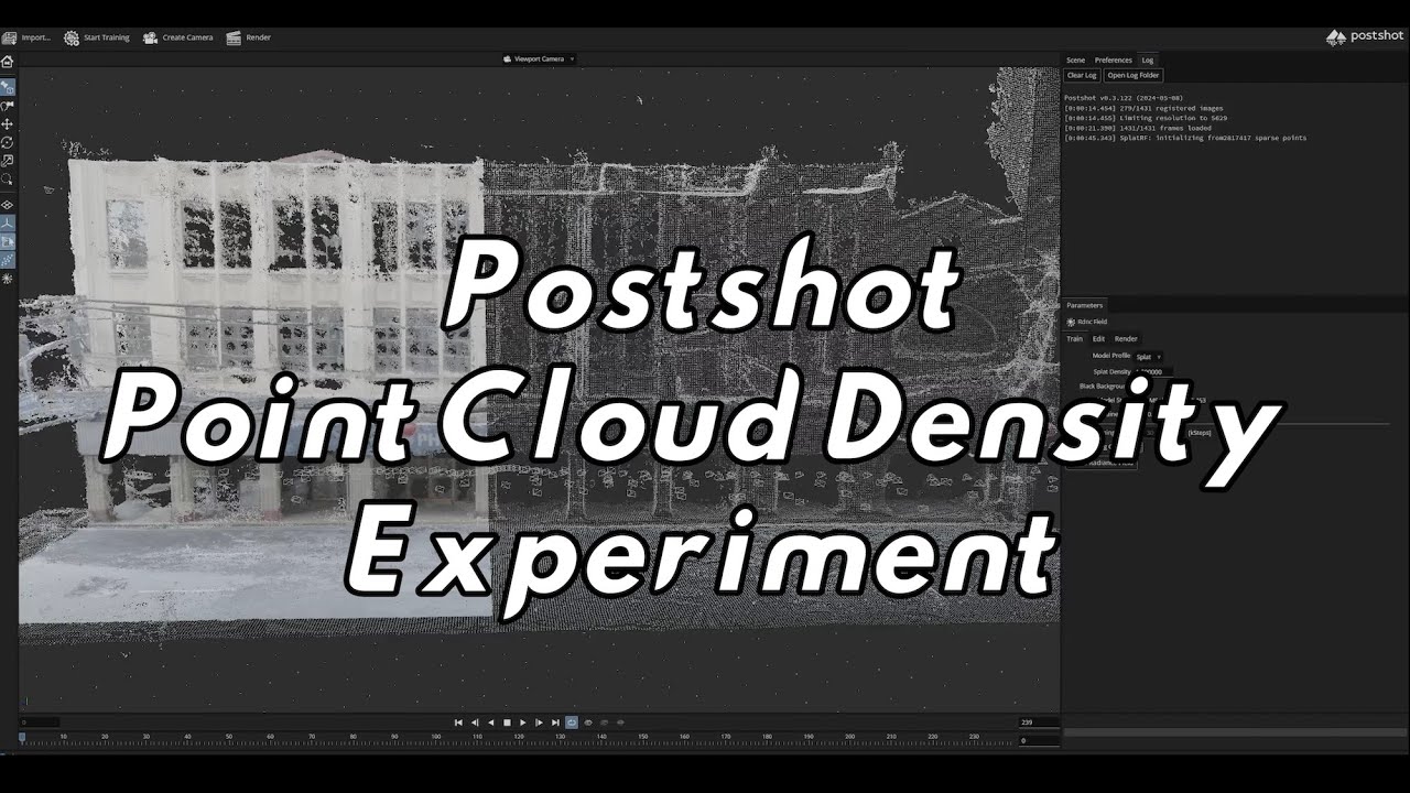 Эксперимент с плотностью облака точек в Postshot &mdash; 3D Gaussian Splatting