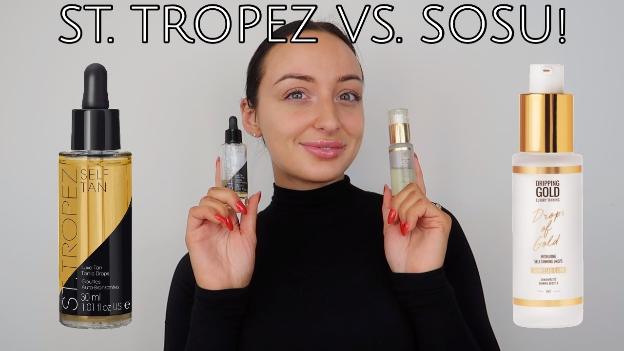 St.Tropez Tan Tonic Glow Drops vs. SOSU Drops of Gold Hydrating Self Tanning Drops!