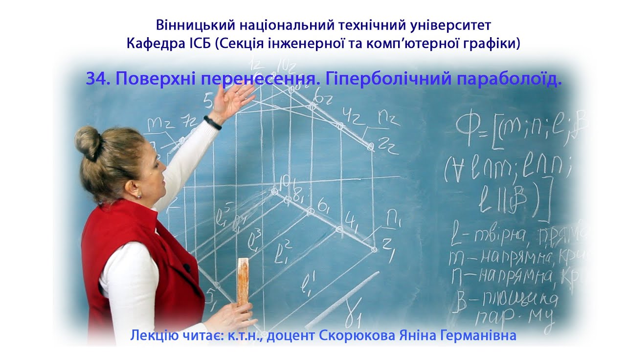 34. Поверхні перенесення. Гіперболічний параболоїд.