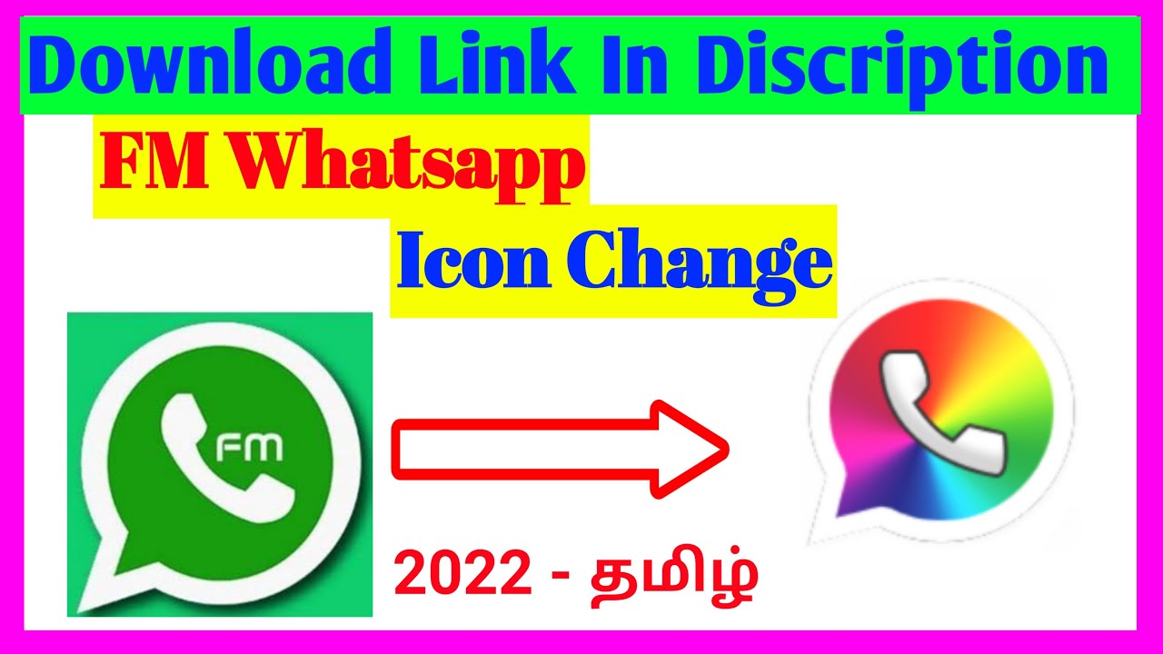 How To Change Fm Whatsapp Icon in Tamil 2022 |  FM Whatsapp Icon Change settings Tamil