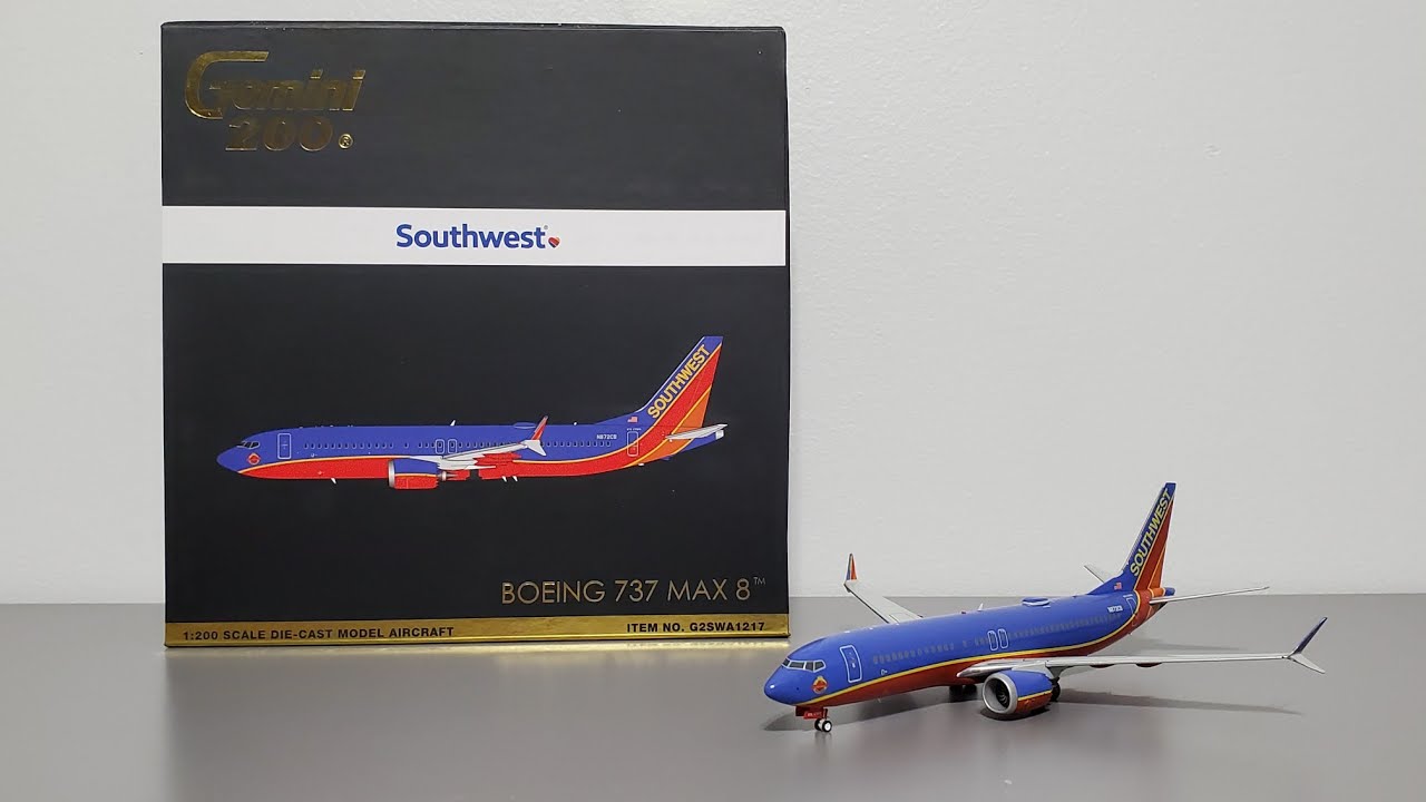 YIKES! Gemini 200 Southwest Airlines 737 MAX-8 "Canyon Blue" [N872CB] Model Review