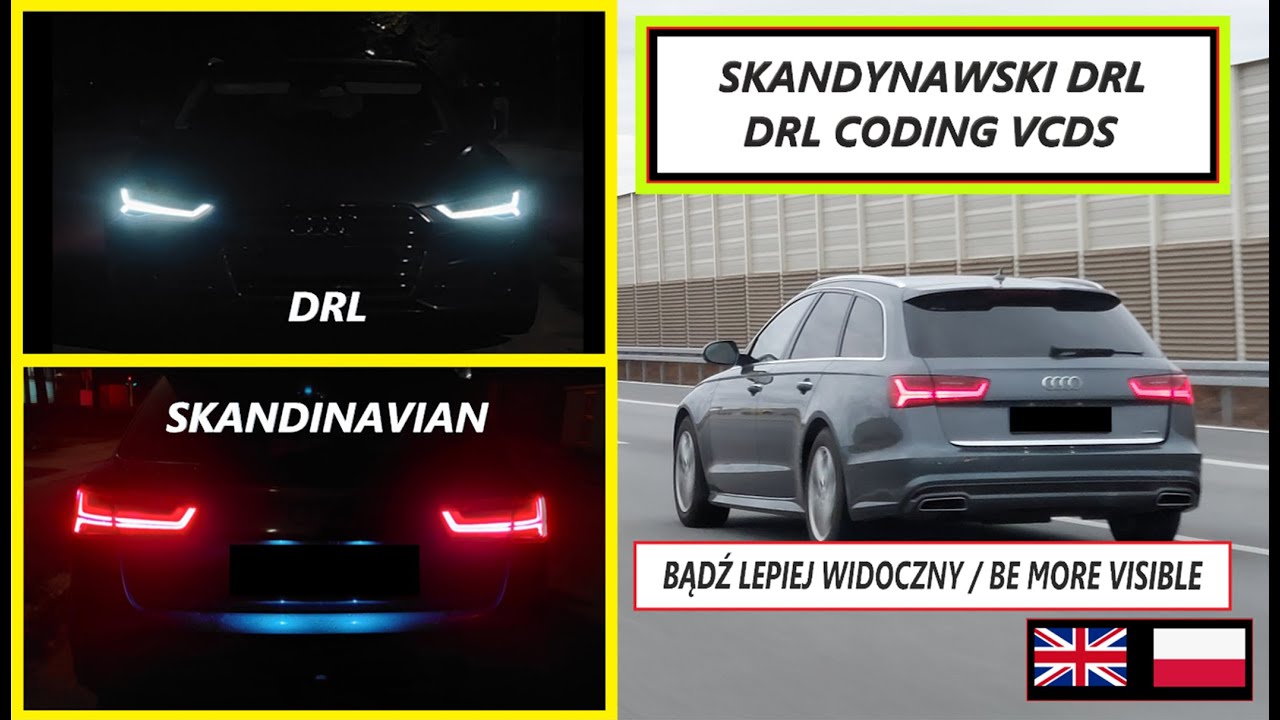 DRL DAYTIME RUNNING LIGHTS VCDS CODING AUDI A6 C7 / A7 / A4 / A3 / A8 / Q3 / Q5 / Q7