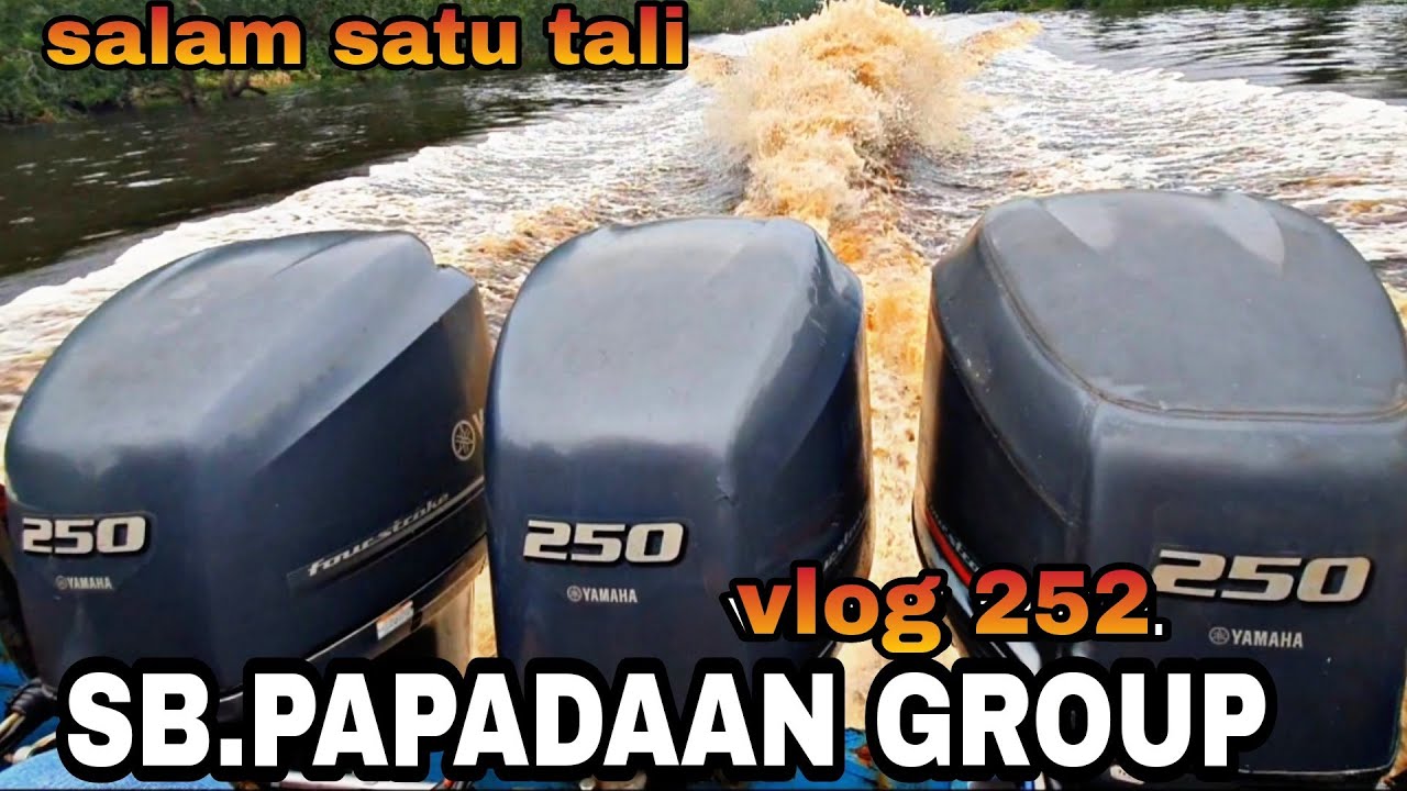 Speedboat kayu papadaan group mesin yamaha 250x3 pk 4 tak penuh dengan barang JNT