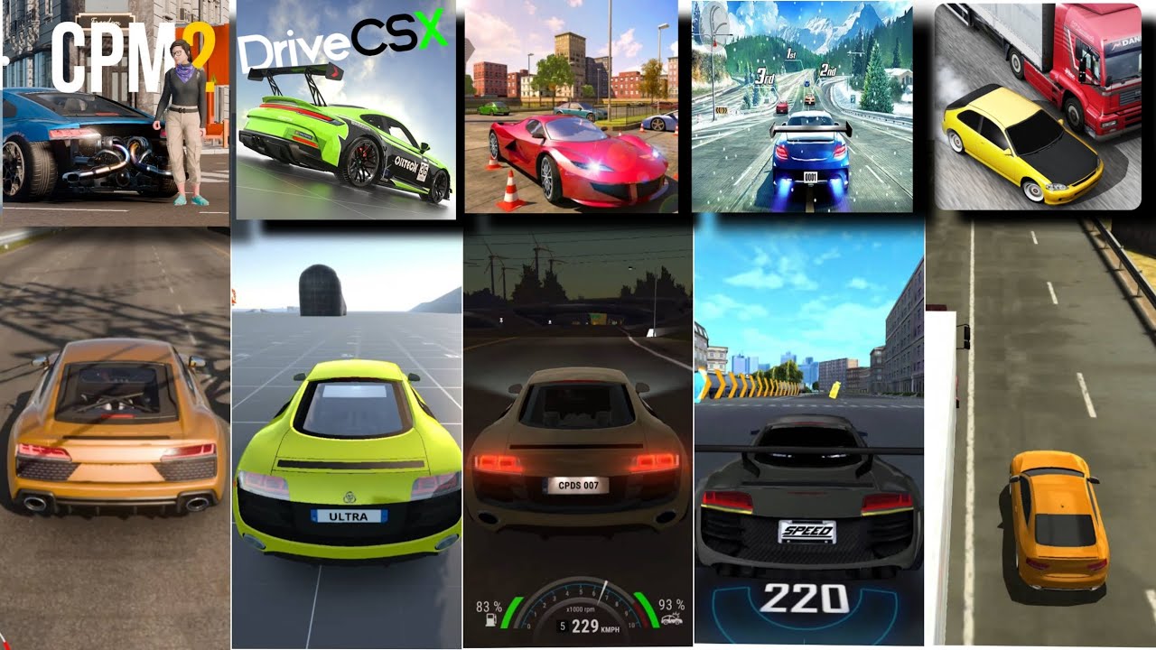 Audi R8 top speed in CPM2, Drivecsx, car parking driving school, Street racing 3d, traffic racer