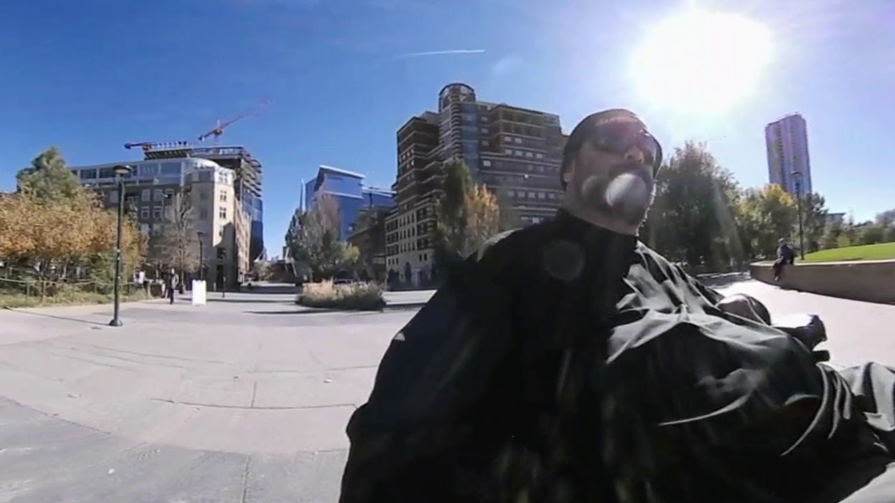 360 View of Commons Park Denver Colorado 2017 from Powerchair (360 Video)