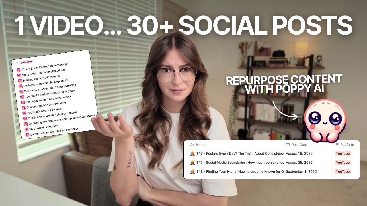 Content Repurposing Tutorial: How I Turn 1 Piece of Content into 30+ Using Poppy AI