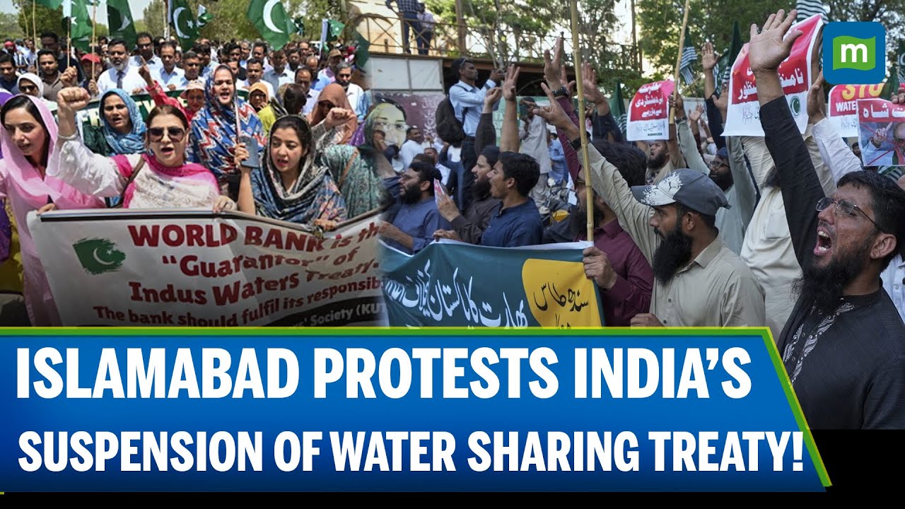 Pakistan protest against suspension of water sharing treaty with India | N18G | Pakistan News