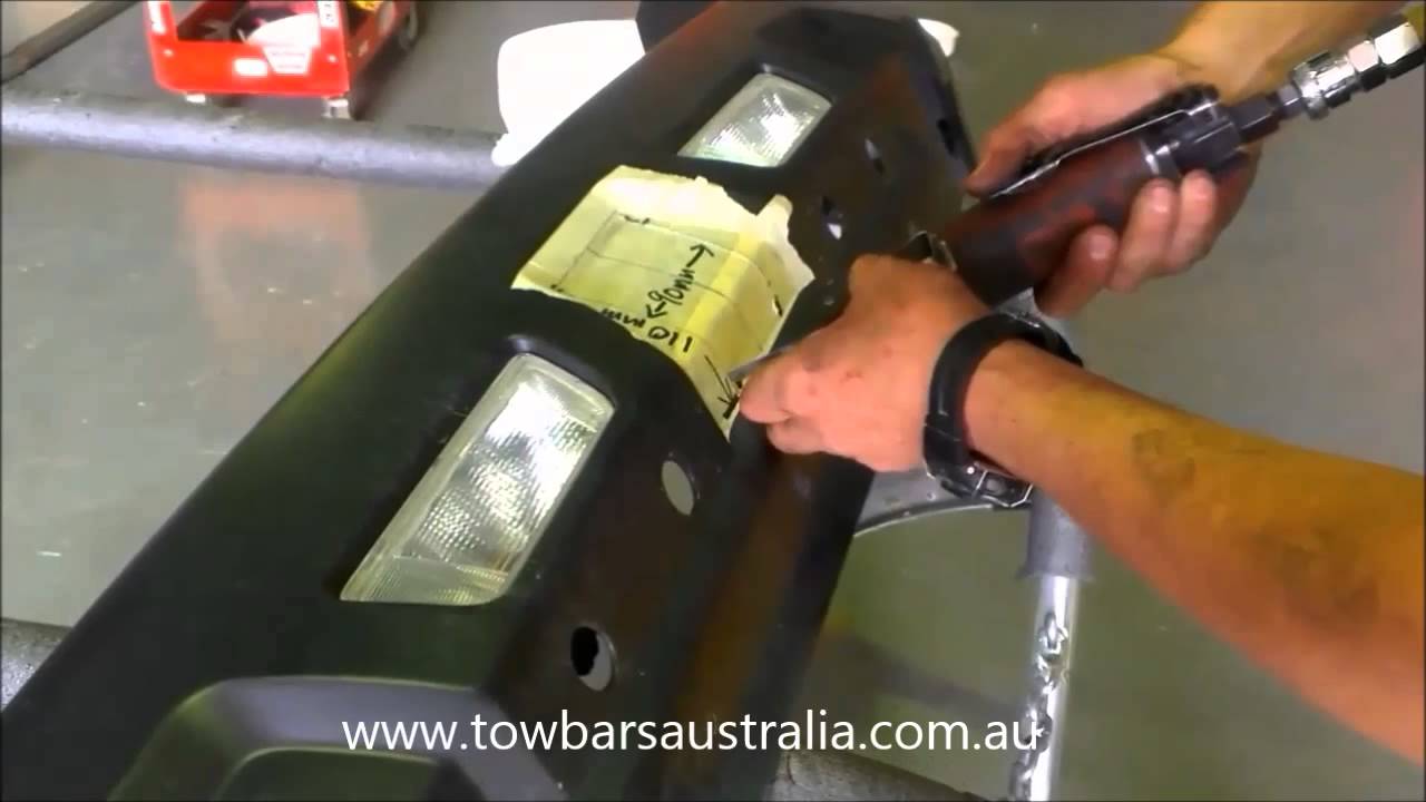 How to cut a bumber for towbar installation