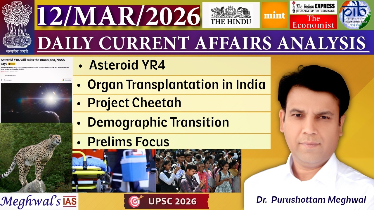 12 March 2026: Daily Current Affairs Analysis |The Hindu |Indian Express ~Dr Purushottam Meghwal